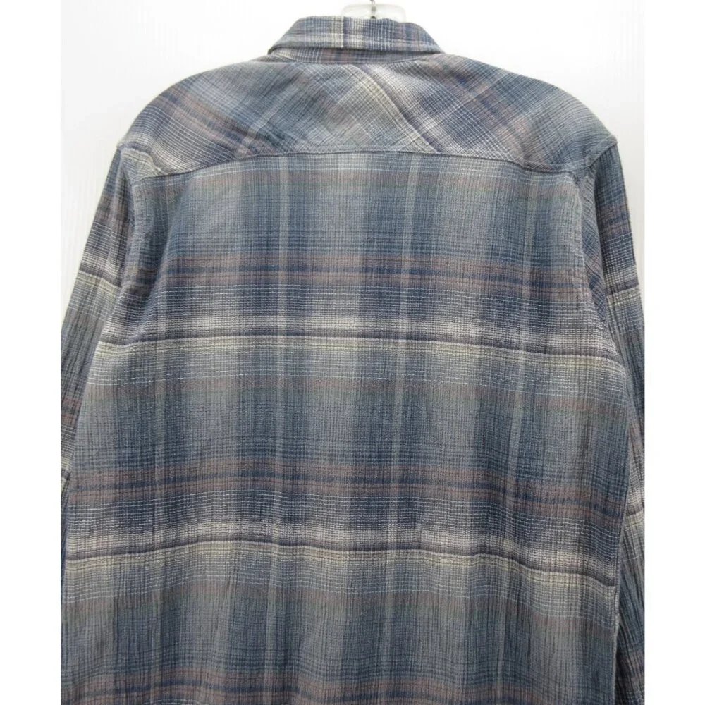 Patagonia Shirt Medium Button Up Shadow Plaid Textured Outdoor Organic